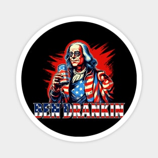 Funny 4th of July Ben Drankin Patriotic Magnet